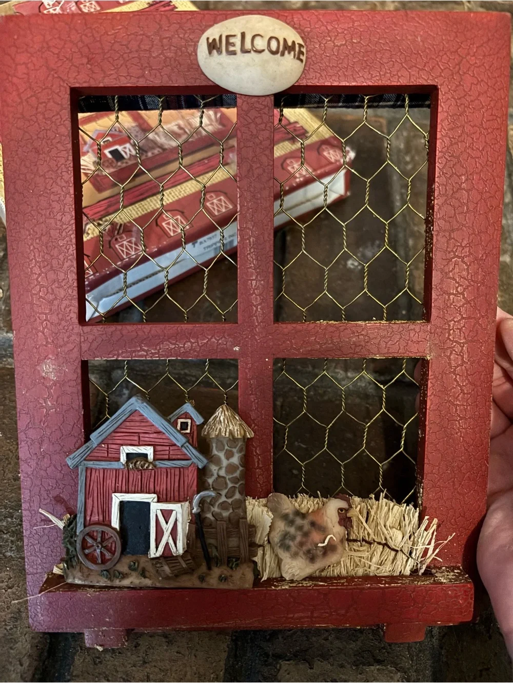 'Down on the Farm' Wall Plaque - Red Farmhouse Accent